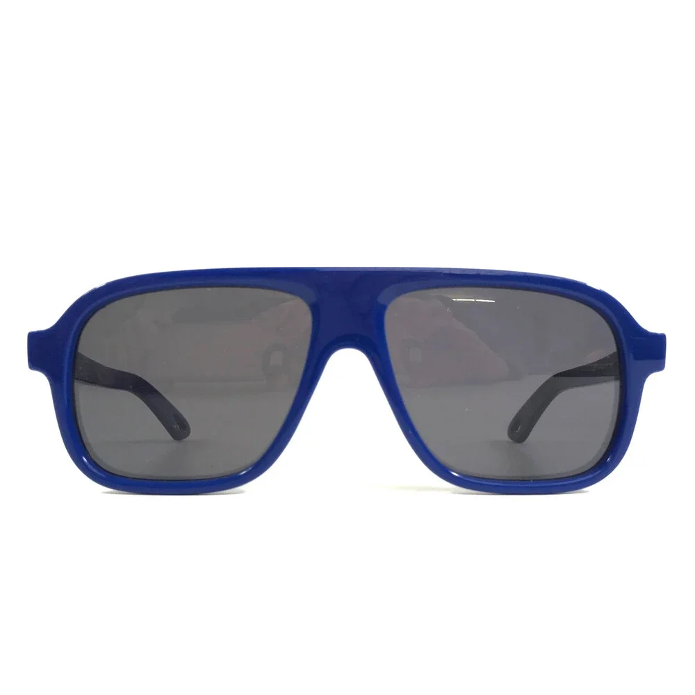 Alfred Kerbs Sunglasses LUCIO BL Shiny Blue Aviator Frames with Dark Gray Lenses